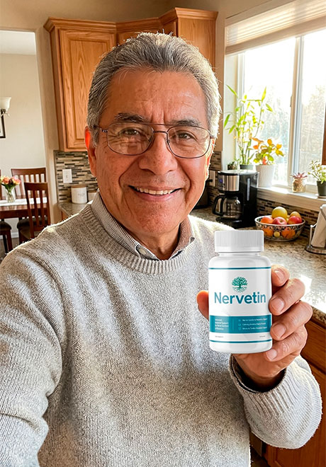 John holding a bottle of Alitoryn